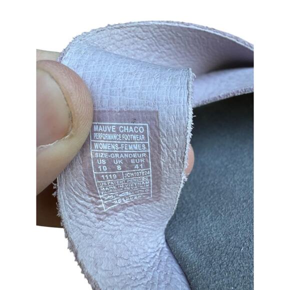 Chaco Wayfarer Leather Slide Sandal Mauve Leather Women size 10 - Picture 5 of 6